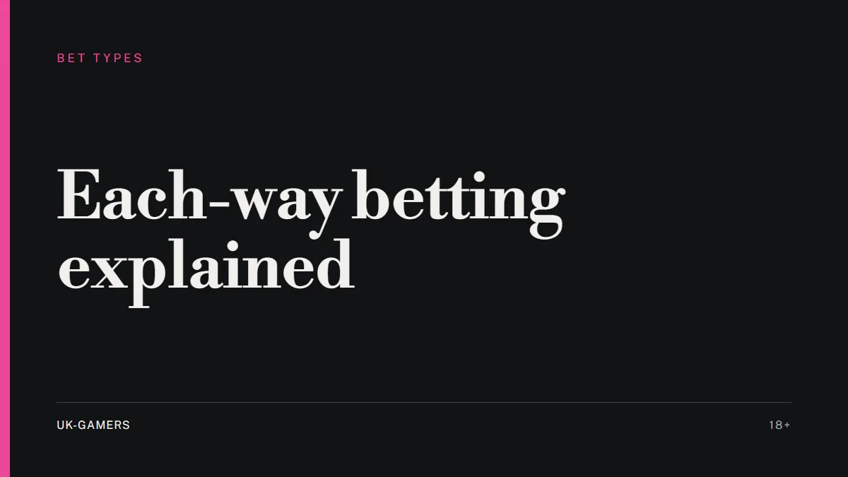 Typographic cover: each-way betting explained